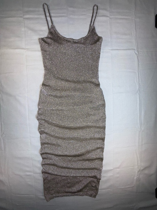 Fashion Nova Dresses & Skirts - Fashion Nova Shimmering Taupe Midi Slip Dress